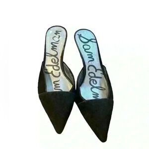 Sam Edelman Women's Odelia Pump Leather Slip On Heels Pointed Toe Black Size 8.5